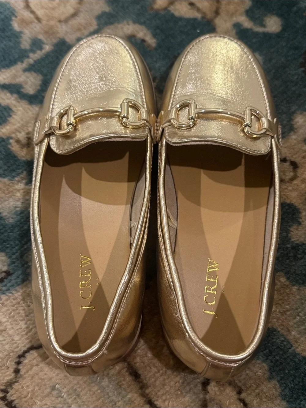 J. Crew Metallic Gold Kids' Loafers with Horsebit